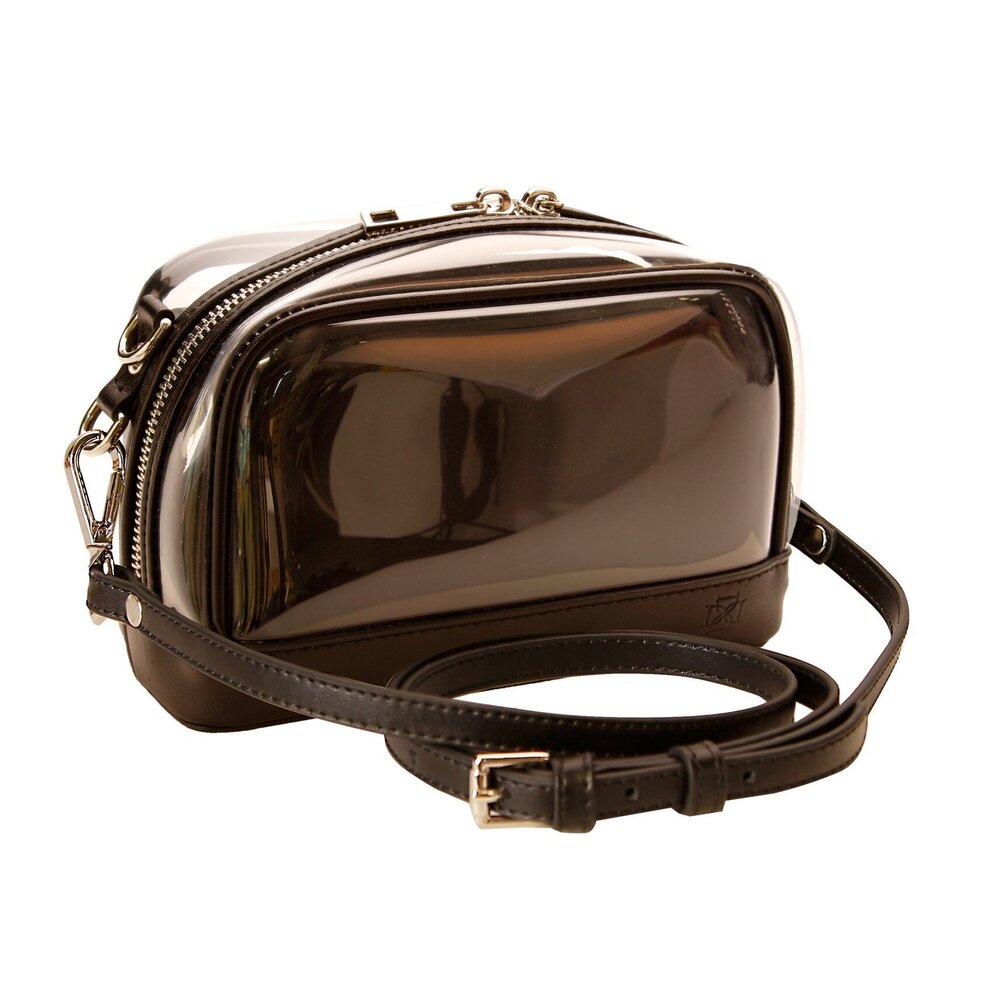 8520 Clear Handbag Small Black Leather Clutch